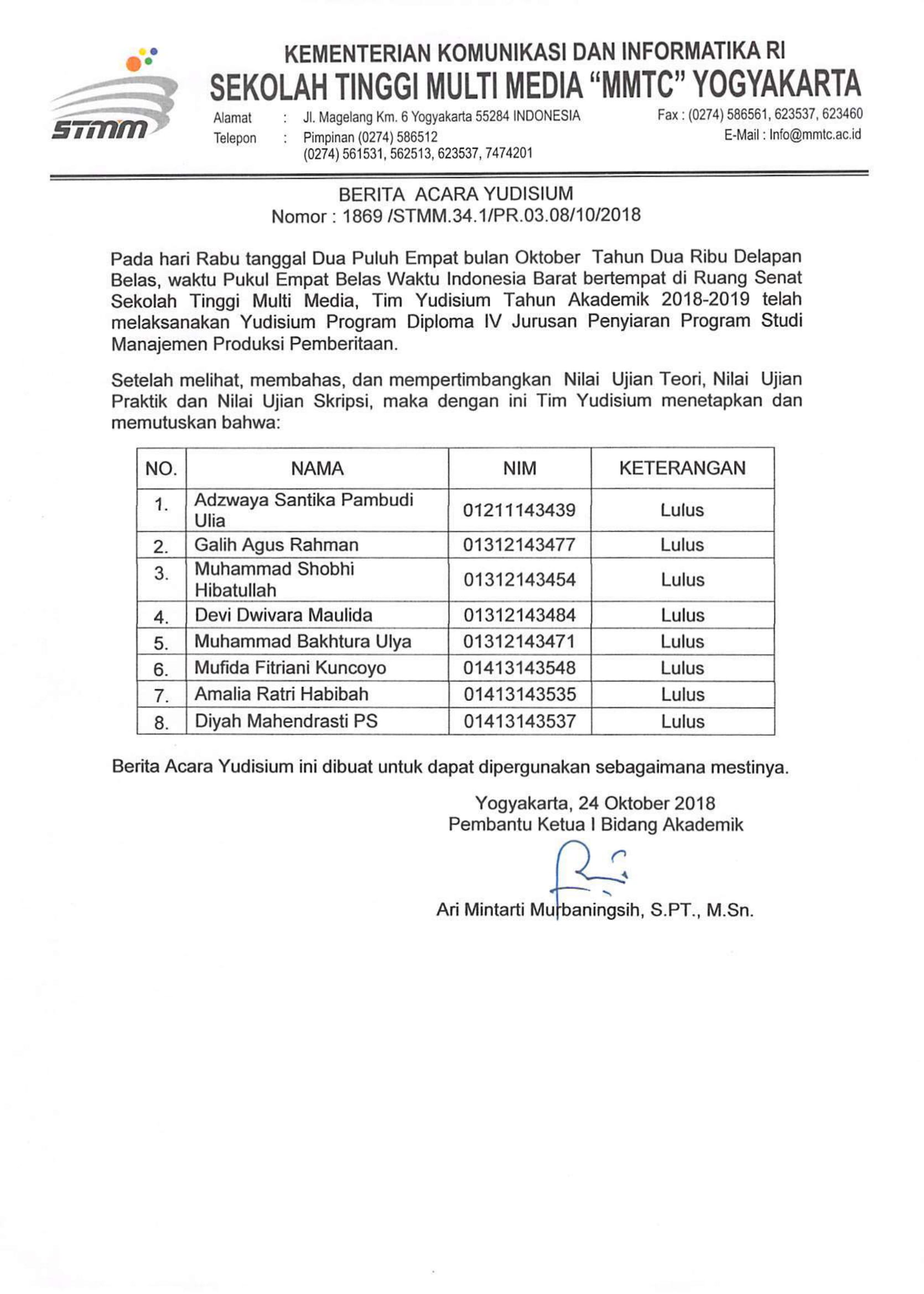 Pengumuman Yudisium Periode 4 Oktober 2018 pressed min 04