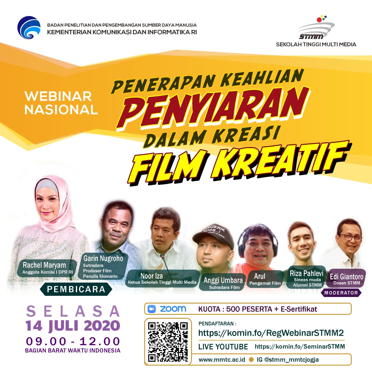 WEBINAR PENERAPAN KEAHLIAN PENYIARAN DALAM KREASI FILM KREATIF