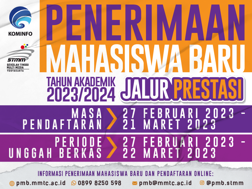 Penerimaan Mahasiswa Baru Sekolah Tinggi Multi Media TA 2023/2024 sudah dibuka