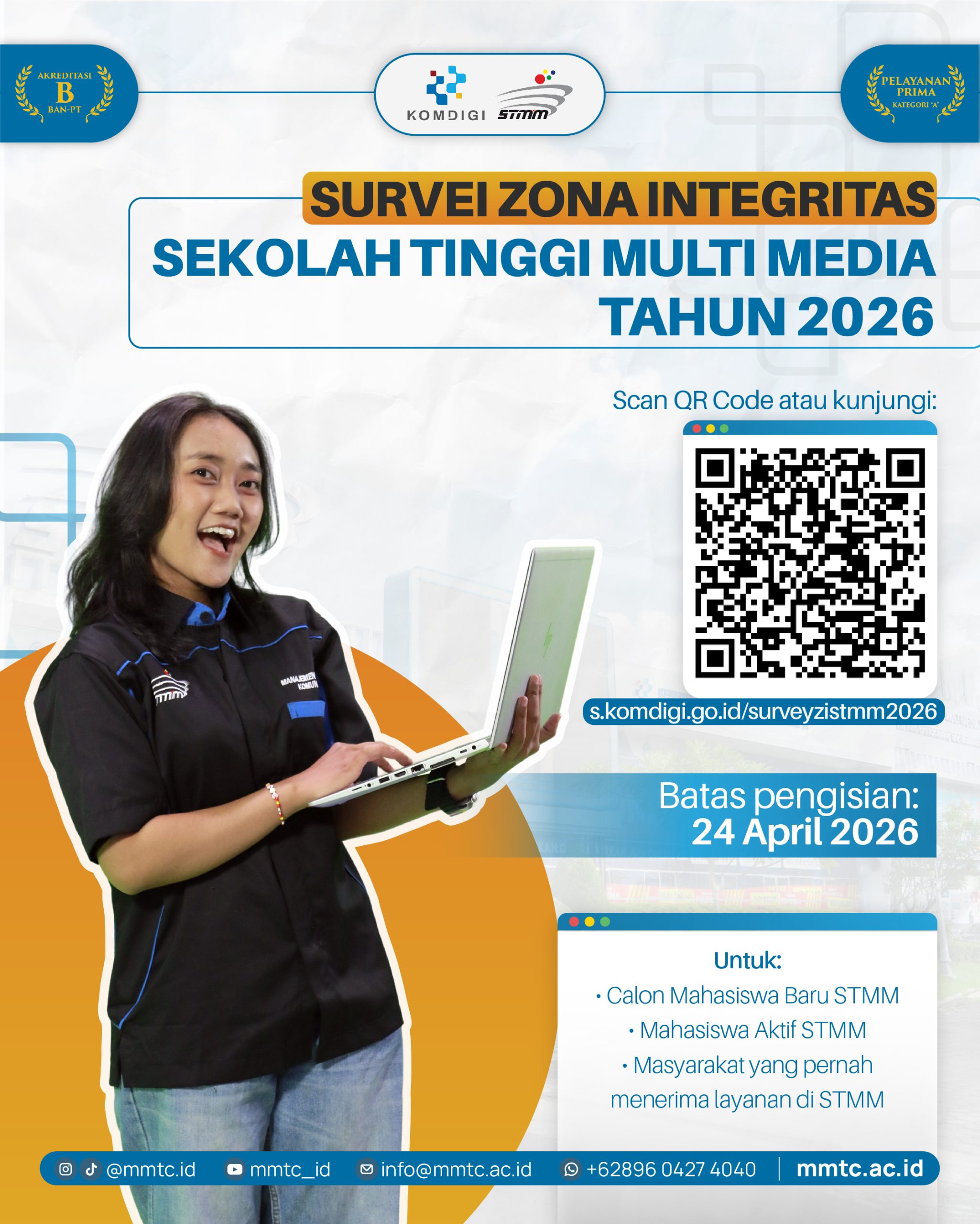 Link survei Zona Integritas Sekolah Tinggi Multi Media Tahun 2026